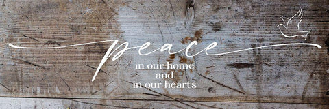 Peace Home White Modern Wood Framed Art Print with Double Matting by Hogan, Melody