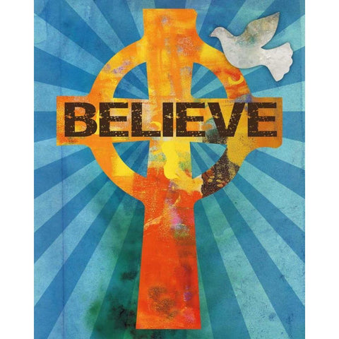 Believe Confirmation 2 Black Modern Wood Framed Art Print with Double Matting by Hogan, Melody
