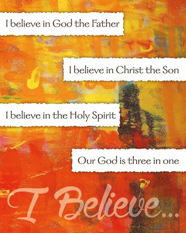 I Believe Confirmation 4 White Modern Wood Framed Art Print with Double Matting by Hogan, Melody