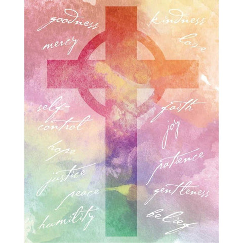 Watercolor Cross Words 2 Black Modern Wood Framed Art Print by Hogan, Melody