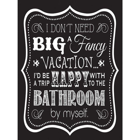Bath Chalk 3 Black Modern Wood Framed Art Print with Double Matting by Hogan, Melody
