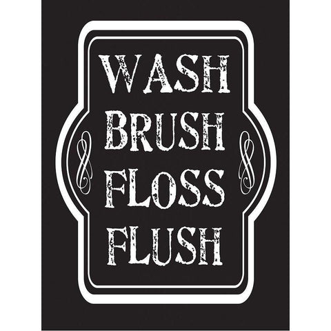 Bath Chalk 6 White Modern Wood Framed Art Print by Hogan, Melody