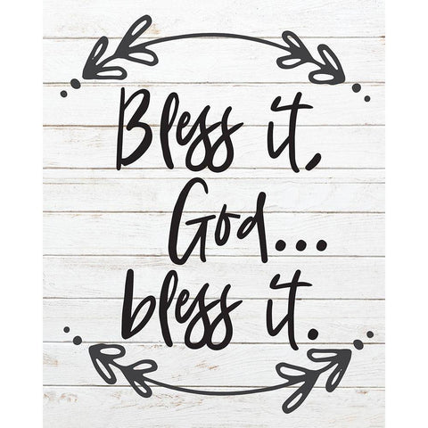 God Bless 5 Black Modern Wood Framed Art Print with Double Matting by Hogan, Melody