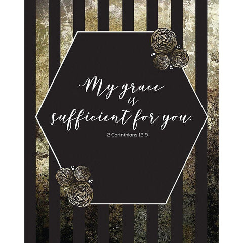 Gold Foil Sufficient 3 Gold Ornate Wood Framed Art Print with Double Matting by Hogan, Melody