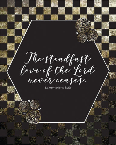 Gold Foil Steadfast 3 Black Ornate Wood Framed Art Print with Double Matting by Hogan, Melody