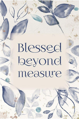 Blue Botanical Blessings 2 Black Ornate Wood Framed Art Print with Double Matting by Hogan, Melody