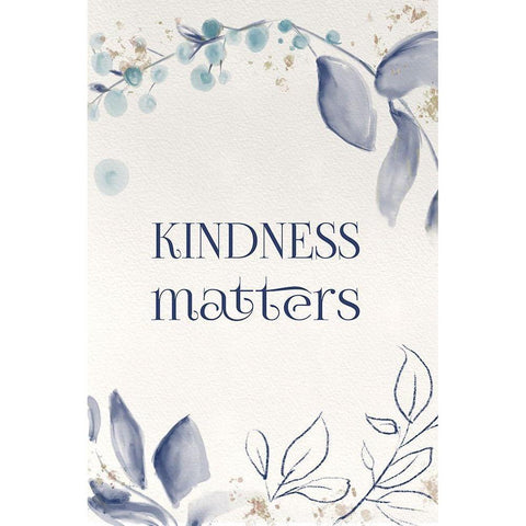 Blue Botanical Blessings 3 Black Modern Wood Framed Art Print with Double Matting by Hogan, Melody