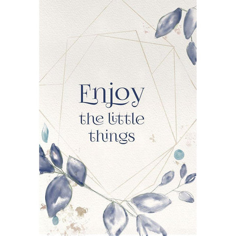 Blue Botanical Blessings 6 White Modern Wood Framed Art Print by Hogan, Melody