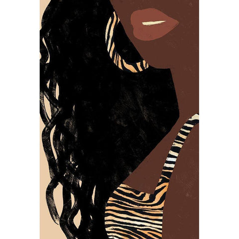 Cheetah_Goddess Gold Ornate Wood Framed Art Print with Double Matting by Prime, Marcus