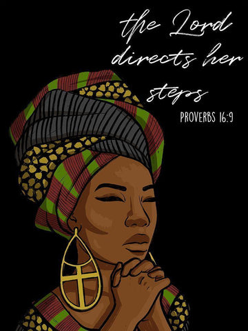 Directing Steps Black Ornate Wood Framed Art Print with Double Matting by Prime, Marcus