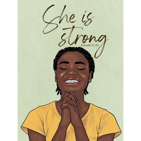 Strong Woman Gold Ornate Wood Framed Art Print with Double Matting by Prime, Marcus