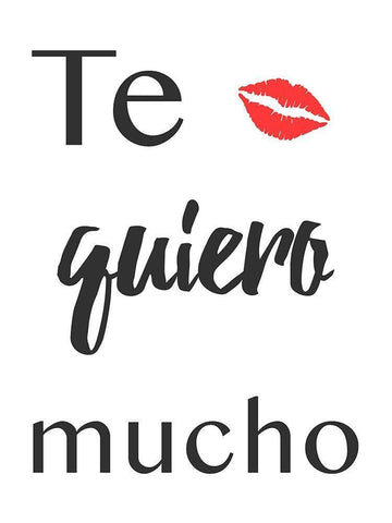 Te Quiero White Modern Wood Framed Art Print with Double Matting by Prime, Marcus