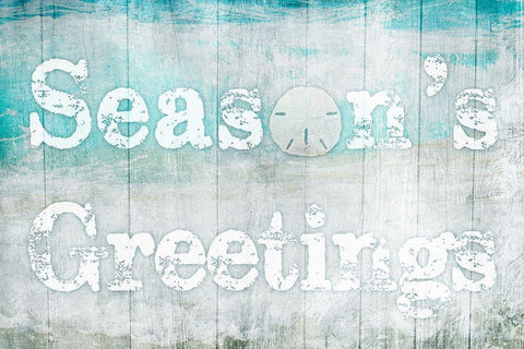 Seasons Greetings White Modern Wood Framed Art Print with Double Matting by Prime, Marcus
