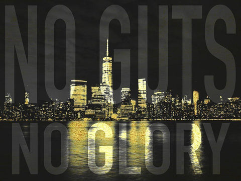 No Guts No Glory Black Ornate Wood Framed Art Print with Double Matting by Prime, Marcus