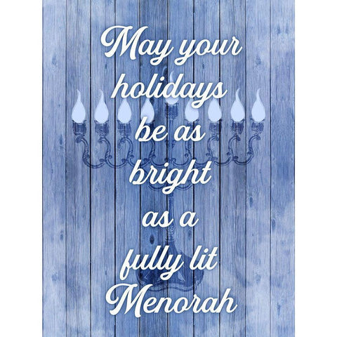 Lit Menorah Gold Ornate Wood Framed Art Print with Double Matting by Prime, Marcus