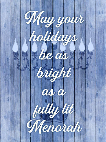 Lit Menorah Black Ornate Wood Framed Art Print with Double Matting by Prime, Marcus