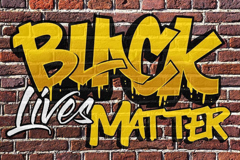 BLM Graffiti 1 White Modern Wood Framed Art Print with Double Matting by Prime, Marcus