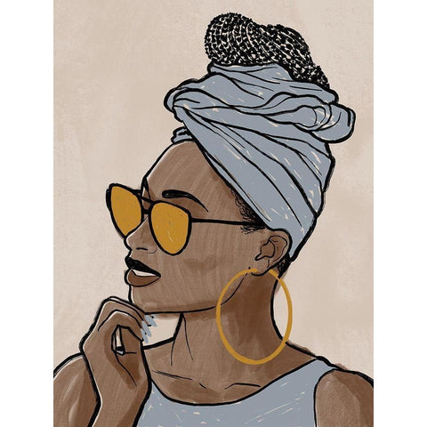 Fierce Model 2 Black Modern Wood Framed Art Print by Prime, Marcus