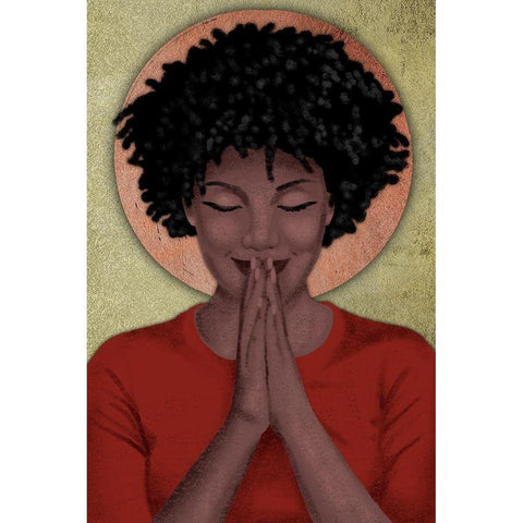 Praying Goddess 2 Gold Ornate Wood Framed Art Print with Double Matting by Prime, Marcus