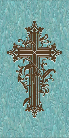 Marble Cross Black Ornate Wood Framed Art Print with Double Matting by Prime, Marcus