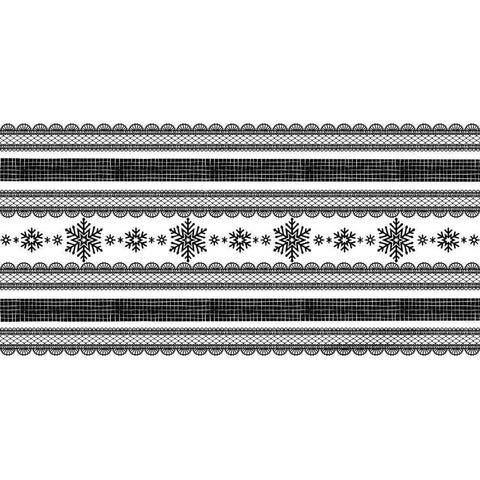 Winter Pattern Black Modern Wood Framed Art Print by Prime, Marcus