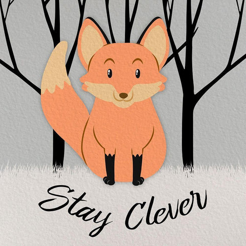 Clever Fox White Modern Wood Framed Art Print with Double Matting by Prime, Marcus