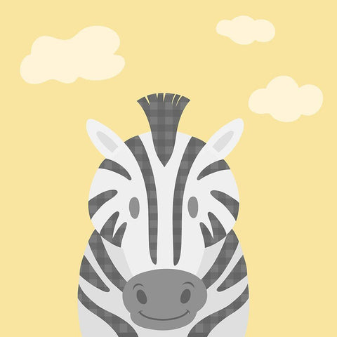 Funky Zebra White Modern Wood Framed Art Print by Prime, Marcus