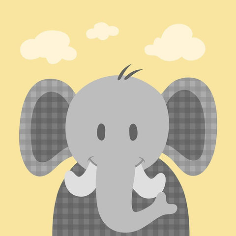 Funky Elephant Gold Ornate Wood Framed Art Print with Double Matting by Prime, Marcus
