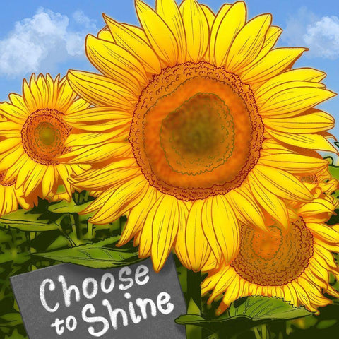 Choose To Shine Gold Ornate Wood Framed Art Print with Double Matting by Prime, Marcus