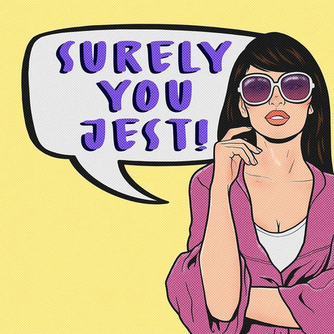 Surely You Jest 2 White Modern Wood Framed Art Print by Prime, Marcus