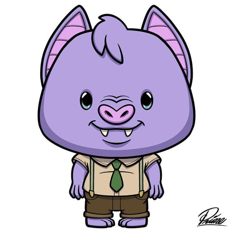 Baxter Bat Black Ornate Wood Framed Art Print with Double Matting by Prime, Marcus