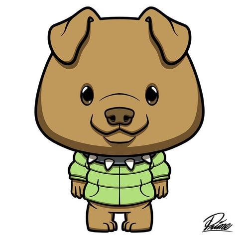 Peter Pitbull Gold Ornate Wood Framed Art Print with Double Matting by Prime, Marcus