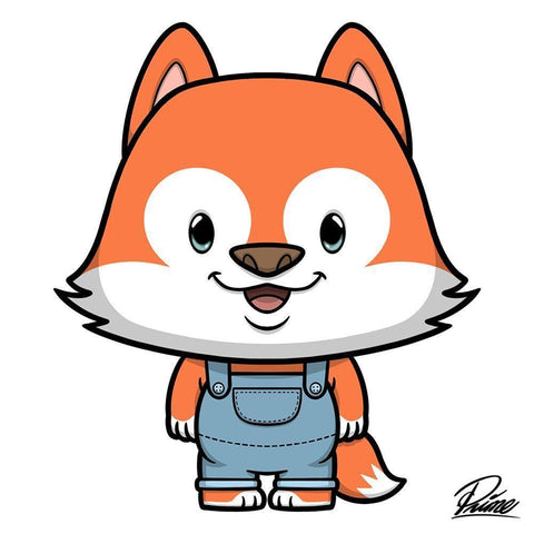 Riley Fox White Modern Wood Framed Art Print by Prime, Marcus