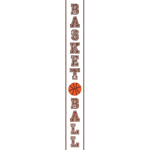 Basketball Banner Black Modern Wood Framed Art Print with Double Matting by Villa, Mlli