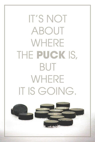 Pucks Going Black Ornate Wood Framed Art Print with Double Matting by Villa, Mlli