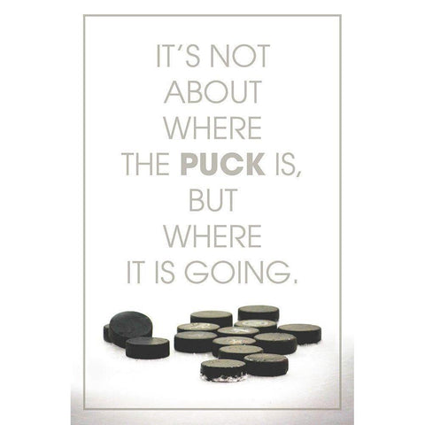 Pucks Going White Modern Wood Framed Art Print by Villa, Mlli