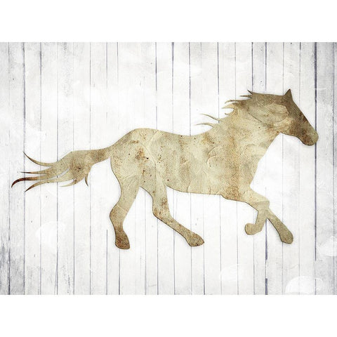 Icon Horse Black Modern Wood Framed Art Print with Double Matting by Villa, Mlli