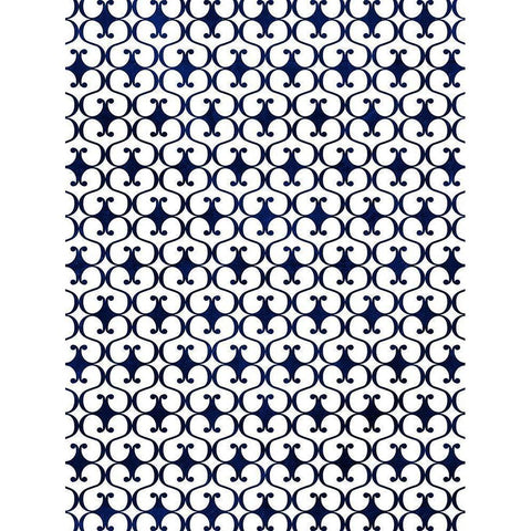 Blue Flourish Black Modern Wood Framed Art Print by Villa, Mlli