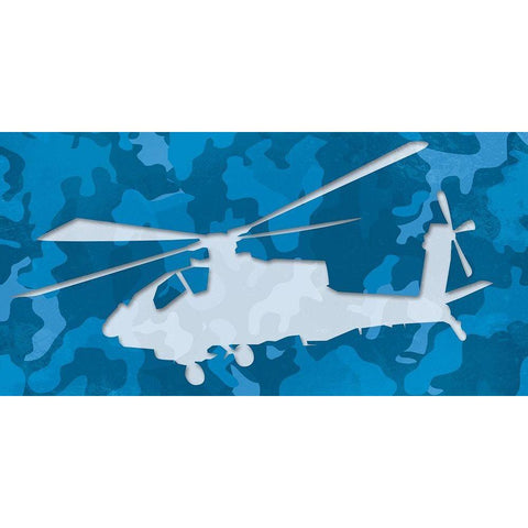 Blue Chopper Gold Ornate Wood Framed Art Print with Double Matting by Villa, Mlli