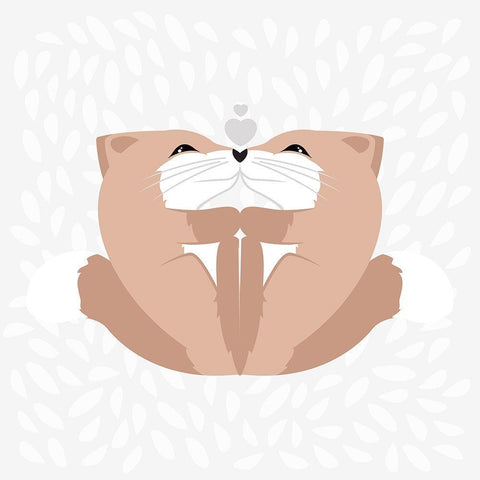 Fox XOXOX Black Modern Wood Framed Art Print by Villa, Mlli