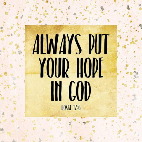 Hope In God Gold Ornate Wood Framed Art Print with Double Matting by Villa, Mlli
