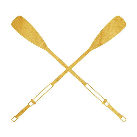 Gold Oars Gold Ornate Wood Framed Art Print with Double Matting by Villa, Mlli