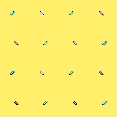 Sprinkles On Yellow White Modern Wood Framed Art Print by Villa, Mlli