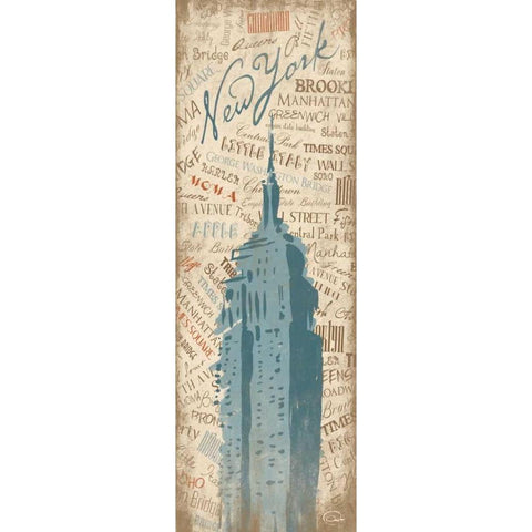 New York 19A Gold Ornate Wood Framed Art Print with Double Matting by OnRei