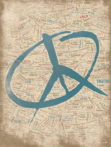 PEACE FOR PEACE Black Ornate Wood Framed Art Print with Double Matting by OnRei