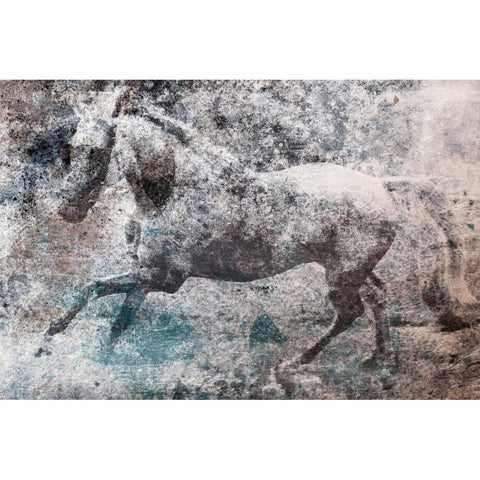 Pushing Through Black Modern Wood Framed Art Print by OnRei