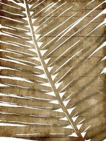 Brown Palms White Modern Wood Framed Art Print with Double Matting by OnRei