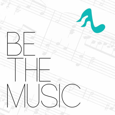 Be The Music 2 Black Modern Wood Framed Art Print with Double Matting by OnRei