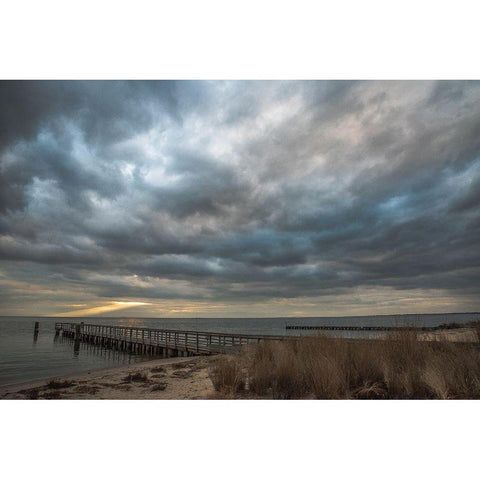 East Islip Sunset 2 Gold Ornate Wood Framed Art Print with Double Matting by DeLuca, Pat