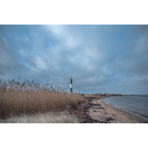 Fire Island Lighthouse Gold Ornate Wood Framed Art Print with Double Matting by DeLuca, Pat